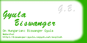 gyula biswanger business card